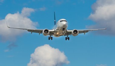 white airplane on mid air